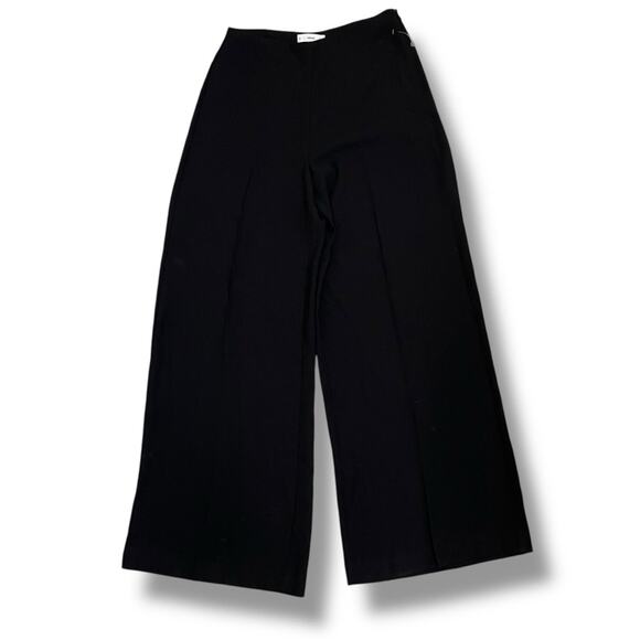 MNG by Mango black extra wide leg flat front pants NEW - Picture 1 of 4